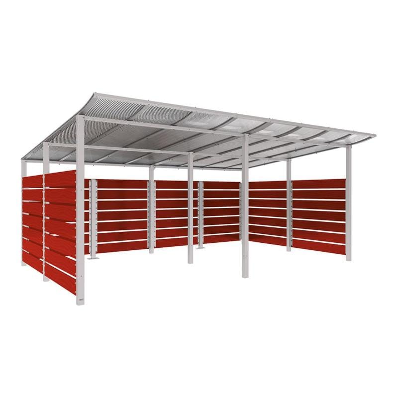 Cityscape Direct Modulo Wheelie Bin Enclosure (5000mm Wide) 3400mm / Mahogany / Light Grey (RAL 7044)