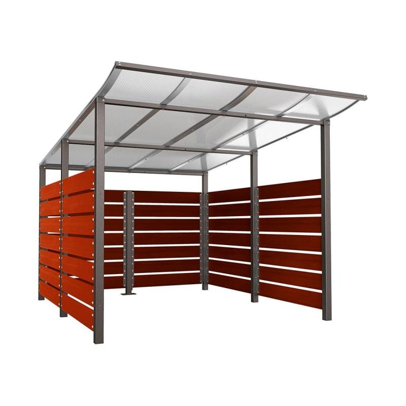 Cityscape Direct Modulo Wheelie Bin Enclosure (2500mm Wide) 3400mm / Mahogany / Procity Grey