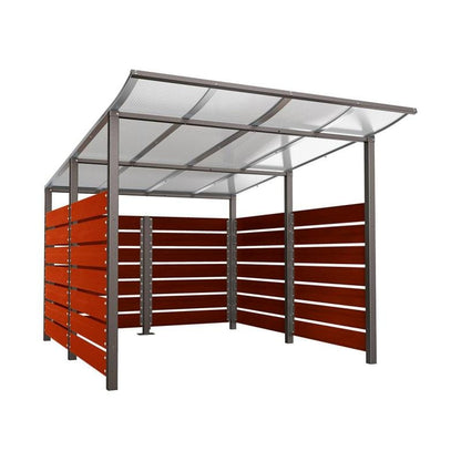 Cityscape Direct Modulo Wheelie Bin Enclosure (2500mm Wide) 3400mm / Mahogany / Procity Grey