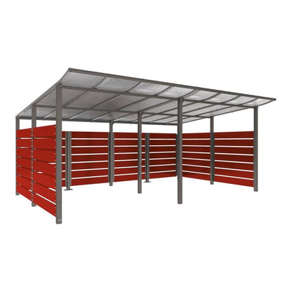 Cityscape Direct Modulo Wheelie Bin Enclosure (5000mm Wide) 3400mm / Mahogany / Procity Grey