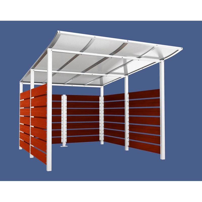 Cityscape Direct Modulo Wheelie Bin Enclosure (2500mm Wide) 3400mm / Mahogany / White (RAL 9010)