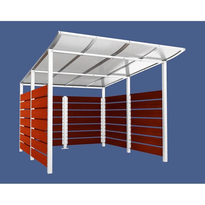 Cityscape Direct Modulo Wheelie Bin Enclosure (2500mm Wide) 3400mm / Mahogany / White (RAL 9010)