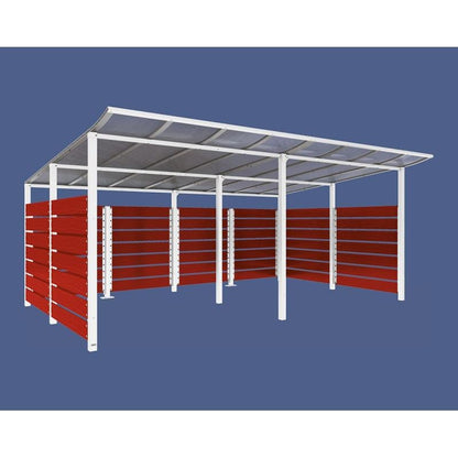 Cityscape Direct Modulo Wheelie Bin Enclosure (5000mm Wide) 3400mm / Mahogany / White (RAL 9010)