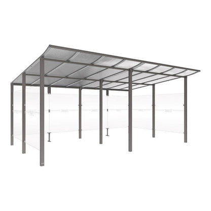Cityscape Direct Modulo Bicycle Shelter 3400mm / Procity Grey / Single + Extension Unit (Full Cladding)