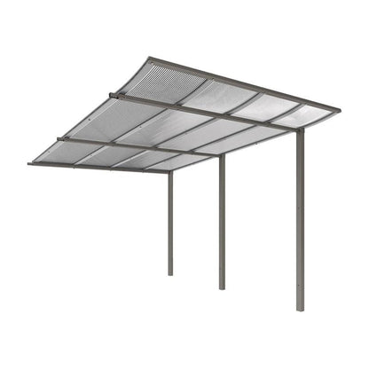 Cityscape Direct Modulo Bicycle Shelter 3400mm / Procity Grey / Single + Extension Unit (No Cladding)