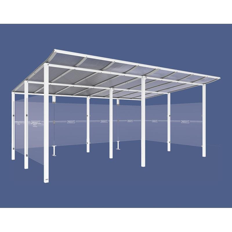 Cityscape Direct Modulo Bicycle Shelter 3400mm / White (RAL 9010) / Single + Extension Unit (Full Cladding)
