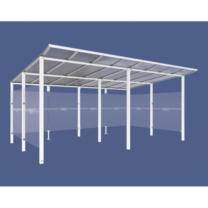 Cityscape Direct Modulo Bicycle Shelter 3400mm / White (RAL 9010) / Single + Extension Unit (Full Cladding)