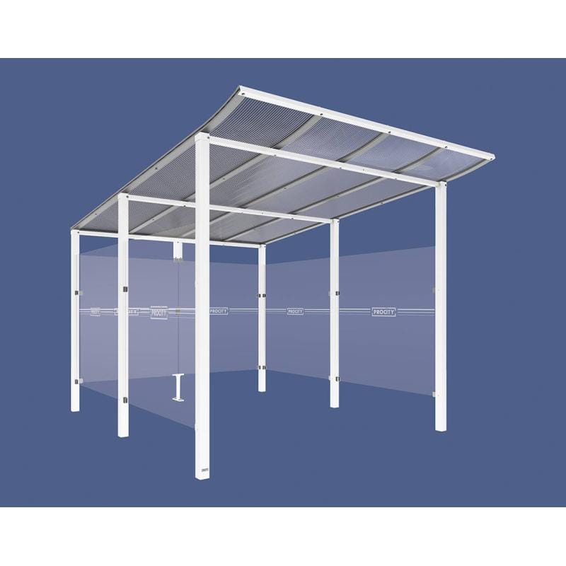 Cityscape Direct Modulo Bicycle Shelter 3400mm / White (RAL 9010) / Single Unit (Full Cladding)