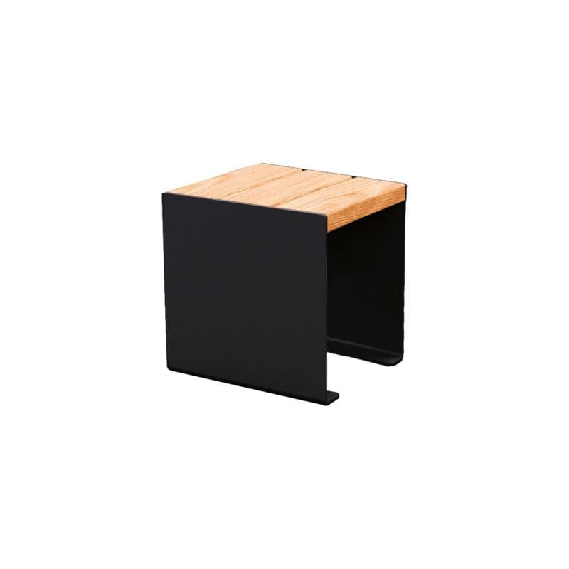 Cityscape Direct Kube Bench (Steel and Wood) 450mm / Light Oak / Black RAL 9005)