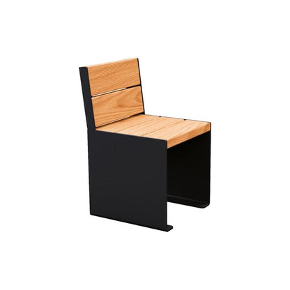 Cityscape Direct Kube Seat (Steel and Wood) 450mm / Light Oak / Black RAL 9005)