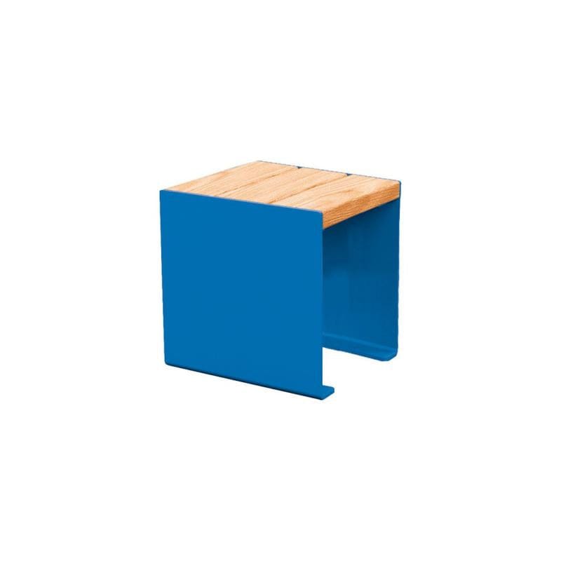 Cityscape Direct Kube Bench (Steel and Wood) 450mm / Light Oak / Blue (RAL 5010)