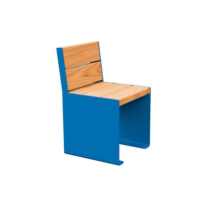 Cityscape Direct Kube Seat (Steel and Wood) 450mm / Light Oak / Blue (RAL 5010)