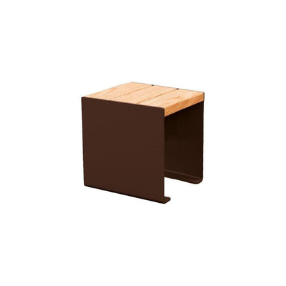 Cityscape Direct Kube Bench (Steel and Wood) 450mm / Light Oak / Brown (RAL 8017)