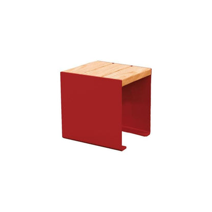 Cityscape Direct Kube Bench (Steel and Wood) 450mm / Light Oak / Burgundy (RAL 3004)