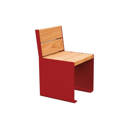 Cityscape Direct Kube Seat (Steel and Wood) 450mm / Light Oak / Burgundy (RAL 3004)