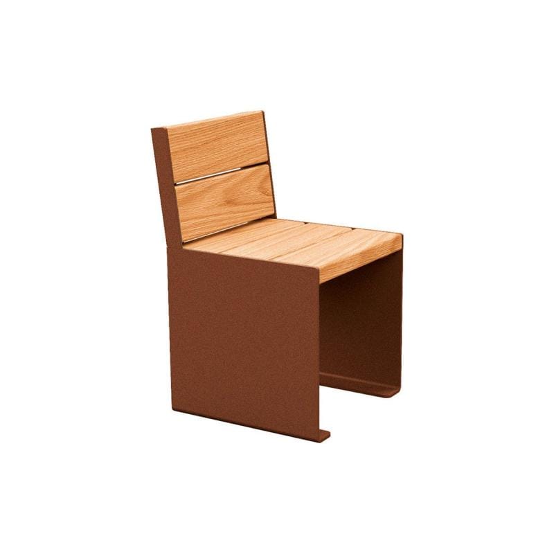 Cityscape Direct Kube Seat (Steel and Wood) 450mm / Light Oak / Corten Effect