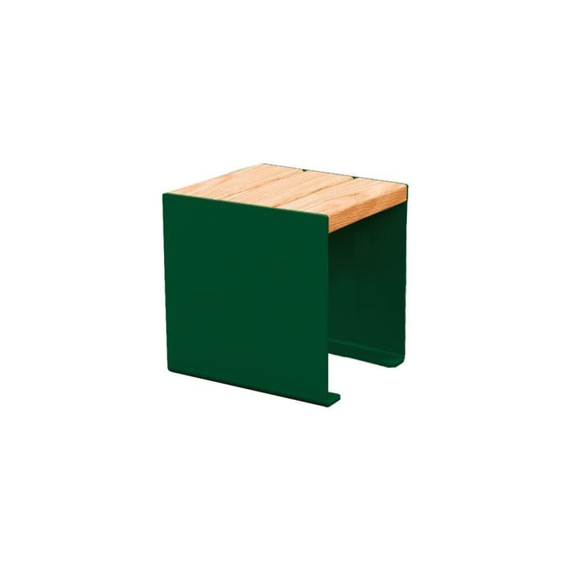 Cityscape Direct Kube Bench (Steel and Wood) 450mm / Light Oak / Green (RAL 6005)