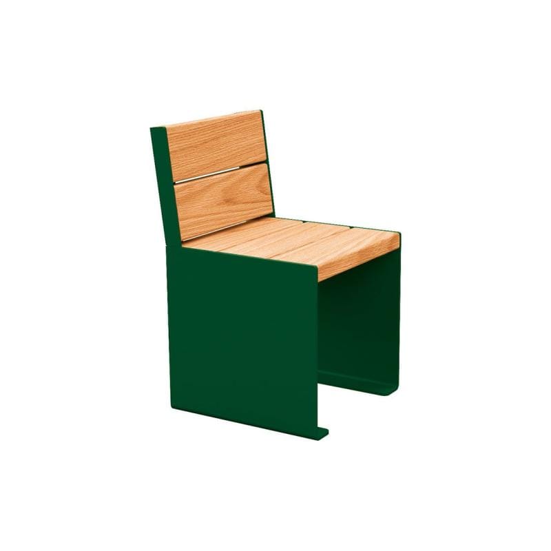 Cityscape Direct Kube Seat (Steel and Wood) 450mm / Light Oak / Green (RAL 6005)