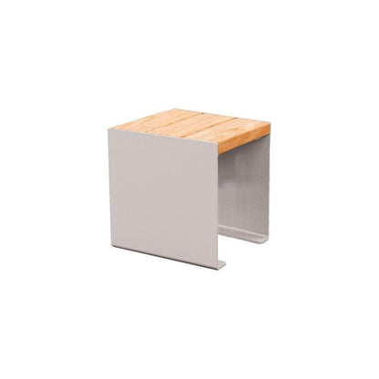 Cityscape Direct Kube Bench (Steel and Wood) 450mm / Light Oak / Light Grey (RAL 7044)