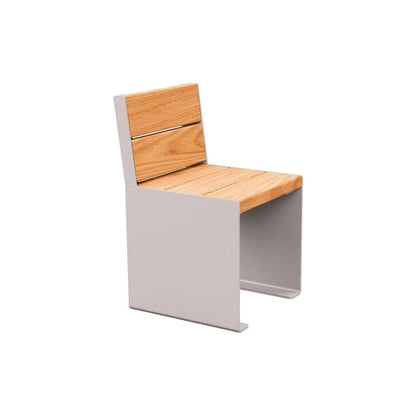 Cityscape Direct Kube Seat (Steel and Wood) 450mm / Light Oak / Light Grey (RAL 7044)