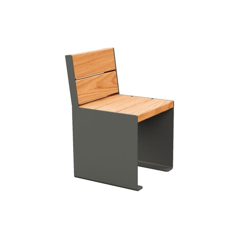 Cityscape Direct Kube Seat (Steel and Wood) 450mm / Light Oak / Procity Grey