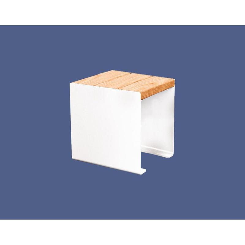 Cityscape Direct Kube Bench (Steel and Wood) 450mm / Light Oak / White (RAL 9010)