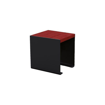Cityscape Direct Kube Bench (Steel and Wood) 450mm / Mahogany / Black RAL 9005)