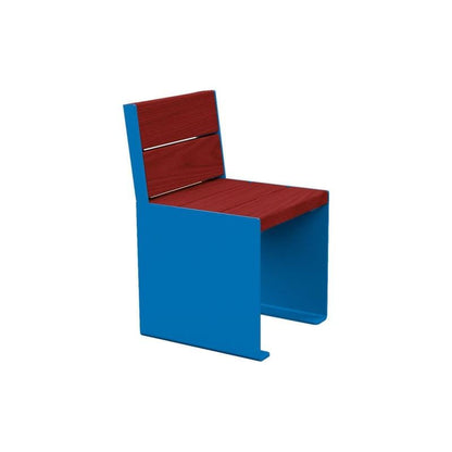 Cityscape Direct Kube Seat (Steel and Wood) 450mm / Mahogany / Blue (RAL 5010)