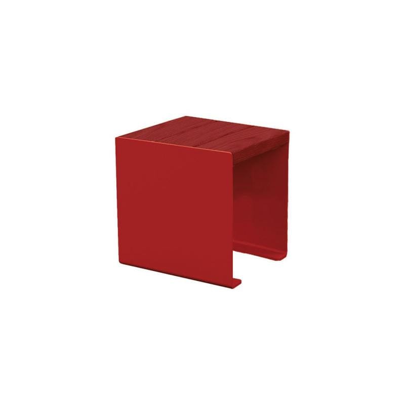 Cityscape Direct Kube Bench (Steel and Wood) 450mm / Mahogany / Burgundy (RAL 3004)