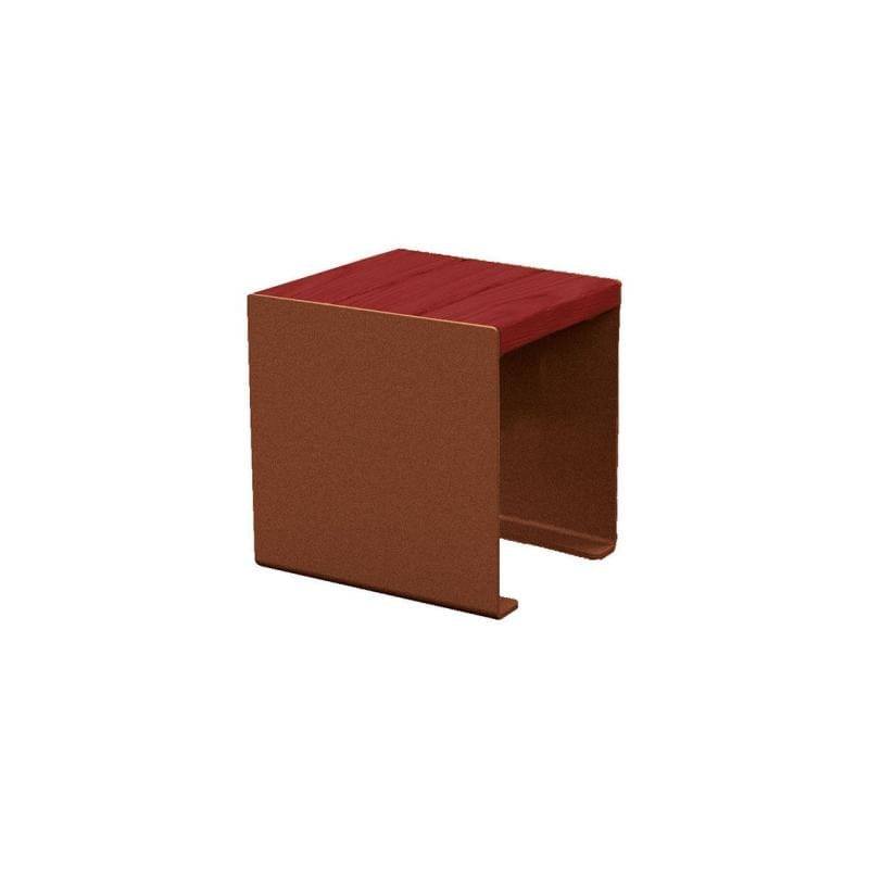 Cityscape Direct Kube Bench (Steel and Wood) 450mm / Mahogany / Corten Effect