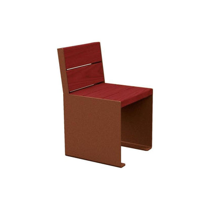Cityscape Direct Kube Seat (Steel and Wood) 450mm / Mahogany / Corten Effect