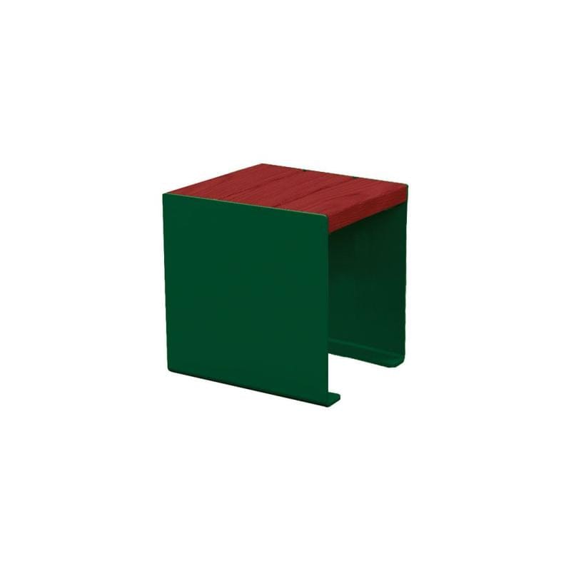 Cityscape Direct Kube Bench (Steel and Wood) 450mm / Mahogany / Green (RAL 6005)