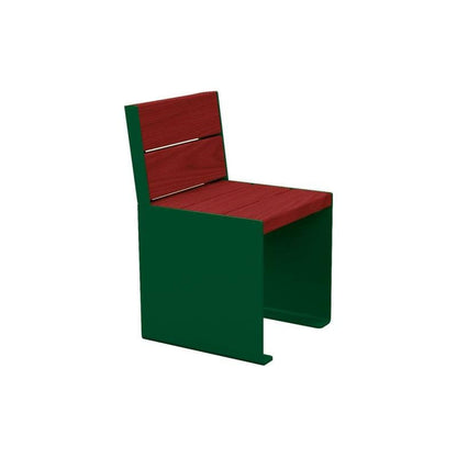 Cityscape Direct Kube Seat (Steel and Wood) 450mm / Mahogany / Green (RAL 6005)