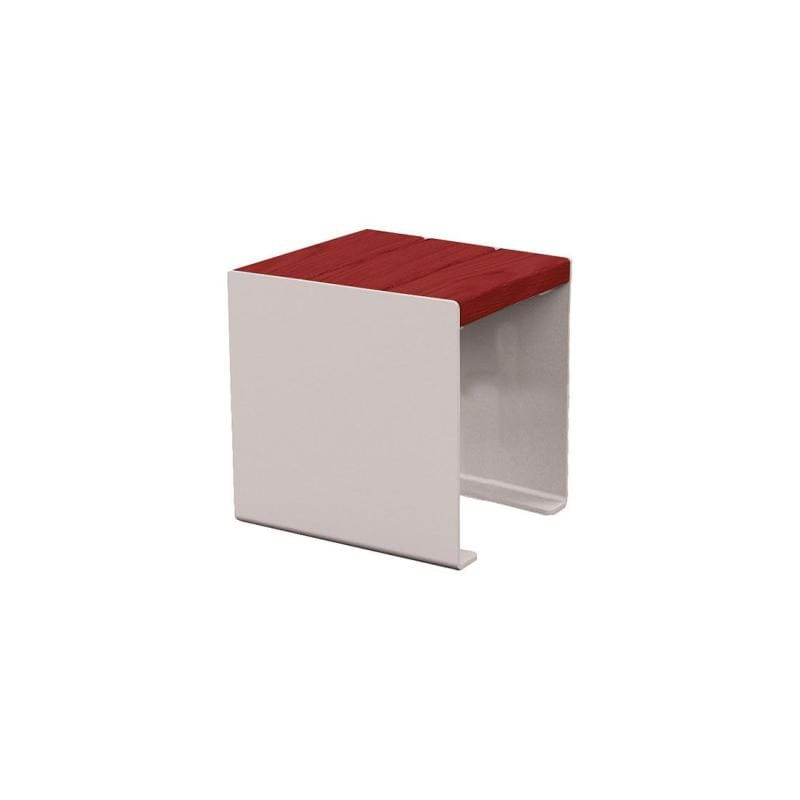 Cityscape Direct Kube Bench (Steel and Wood) 450mm / Mahogany / Light Grey (RAL 7044)