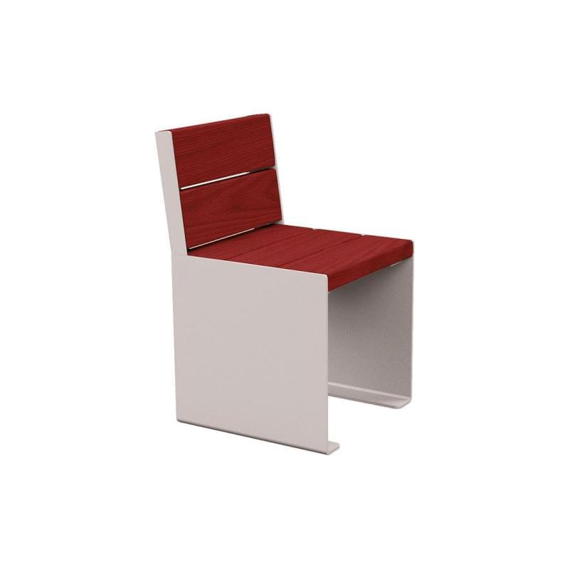 Cityscape Direct Kube Seat (Steel and Wood) 450mm / Mahogany / Light Grey (RAL 7044)