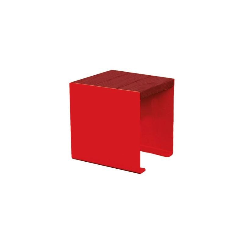 Cityscape Direct Kube Bench (Steel and Wood) 450mm / Mahogany / Red (RAL 3020)