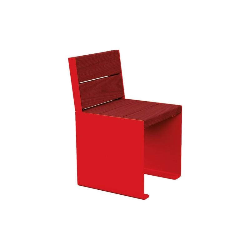 Cityscape Direct Kube Seat (Steel and Wood) 450mm / Mahogany / Red (RAL 3020)