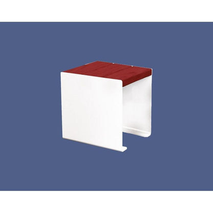 Cityscape Direct Kube Bench (Steel and Wood) 450mm / Mahogany / White (RAL 9010)