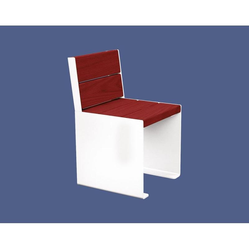 Cityscape Direct Kube Seat (Steel and Wood) 450mm / Mahogany / White (RAL 9010)