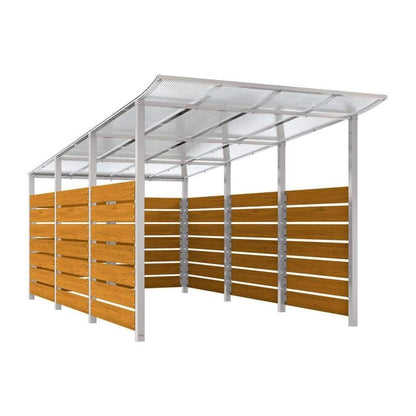 Cityscape Direct Modulo Wheelie Bin Enclosure (2500mm Wide) 4800mm / Light Oak / Light Grey (RAL 7044)