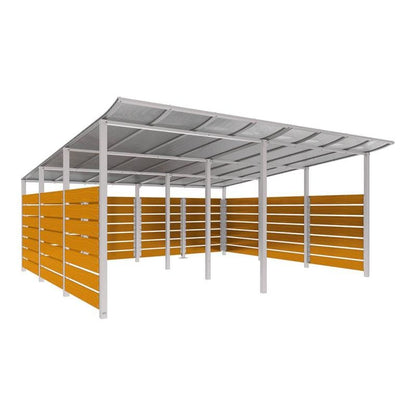 Cityscape Direct Modulo Wheelie Bin Enclosure (5000mm Wide) 4800mm / Light Oak / Light Grey (RAL 7044)