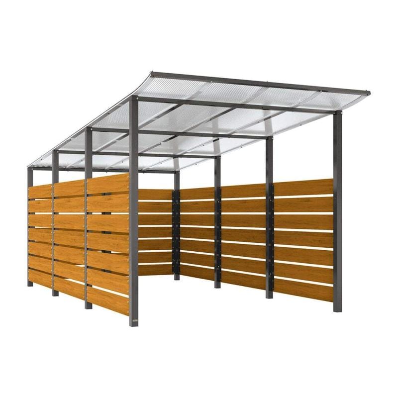Cityscape Direct Modulo Wheelie Bin Enclosure (2500mm Wide) 4800mm / Light Oak / Procity Grey