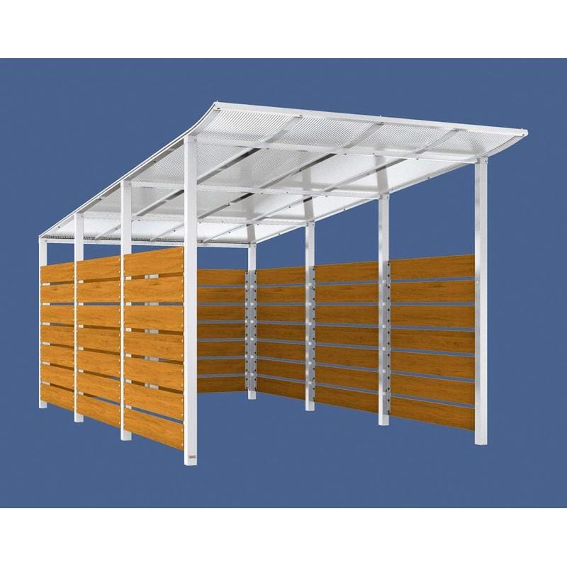 Cityscape Direct Modulo Wheelie Bin Enclosure (2500mm Wide) 4800mm / Light Oak / White (RAL 9010)