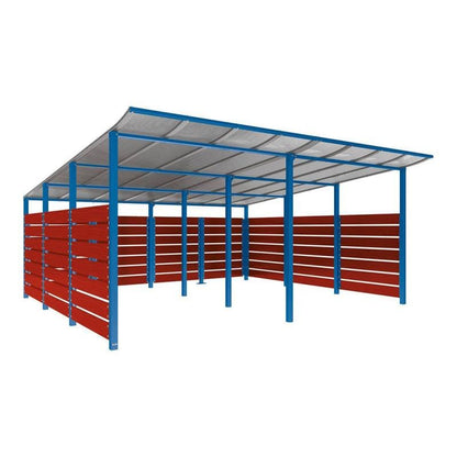 Cityscape Direct Modulo Wheelie Bin Enclosure (5000mm Wide) 4800mm / Mahogany / Blue (RAL 5010)