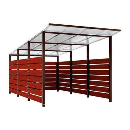 Cityscape Direct Modulo Wheelie Bin Enclosure (2500mm Wide) 4800mm / Mahogany / Brown (RAL 8017)