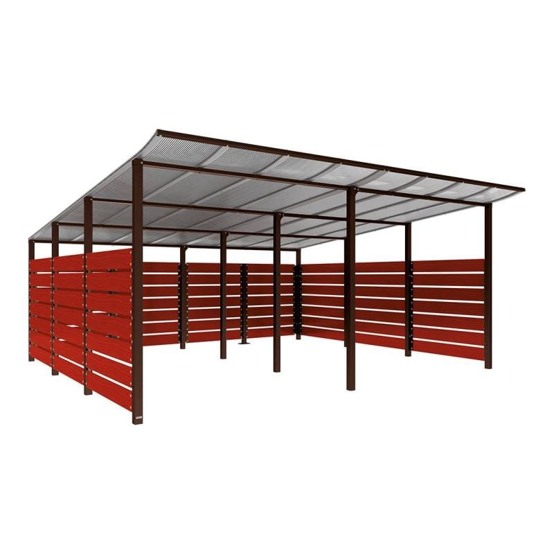 Cityscape Direct Modulo Wheelie Bin Enclosure (5000mm Wide) 4800mm / Mahogany / Brown (RAL 8017)