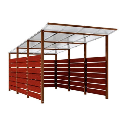 Cityscape Direct Modulo Wheelie Bin Enclosure (2500mm Wide) 4800mm / Mahogany / Corten Effect