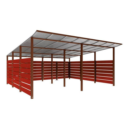 Cityscape Direct Modulo Wheelie Bin Enclosure (5000mm Wide) 4800mm / Mahogany / Corten Effect