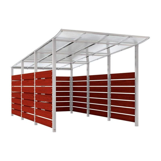 Cityscape Direct Modulo Wheelie Bin Enclosure (2500mm Wide) 4800mm / Mahogany / Light Grey (RAL 7044)