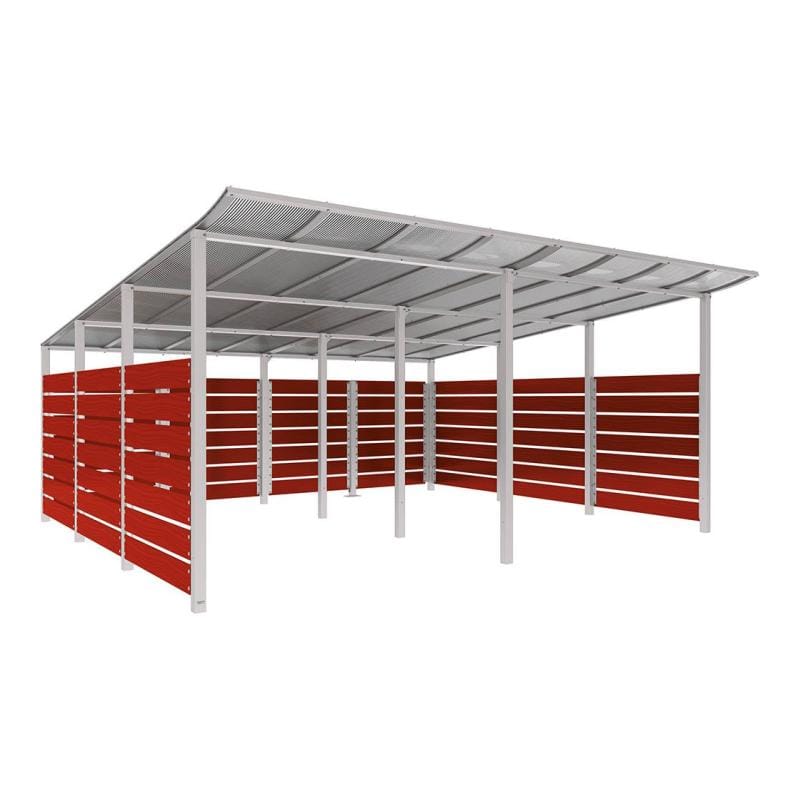 Cityscape Direct Modulo Wheelie Bin Enclosure (5000mm Wide) 4800mm / Mahogany / Light Grey (RAL 7044)
